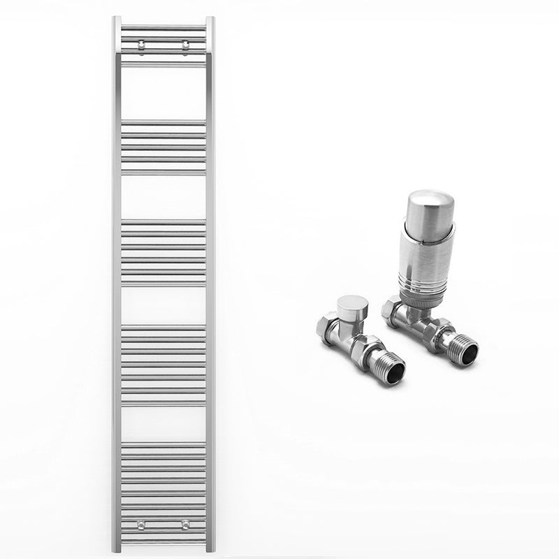 350mm x 1800mm Straight Chrome Heated Towel Rail Radiator