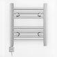 Small 400mm x 400mm Straight Chrome Electric Pre-Filled Heated Towel Rail Radiator