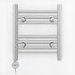 Small 450mm x 400mm Straight Chrome Electric Pre-Filled Heated Towel Rail Radiator