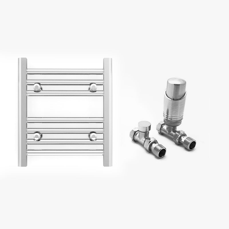 Small 450mm x 400mm Straight Chrome Heated Towel Rail Radiator