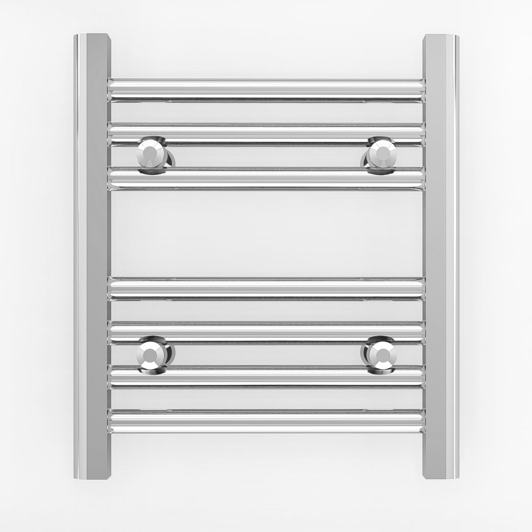 Small 450mm x 400mm Straight Chrome Heated Towel Rail Radiator