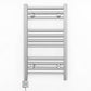 400mm Wide - Electric Heated Towel Rail Radiator - Flat Chrome - Straight