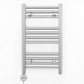 Small 400mm x 600mm Straight Chrome Electric Pre-Filled Heated Towel Rail Radiator