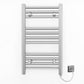 400mm Wide - Electric Heated Towel Rail Radiator - Flat Chrome - Straight