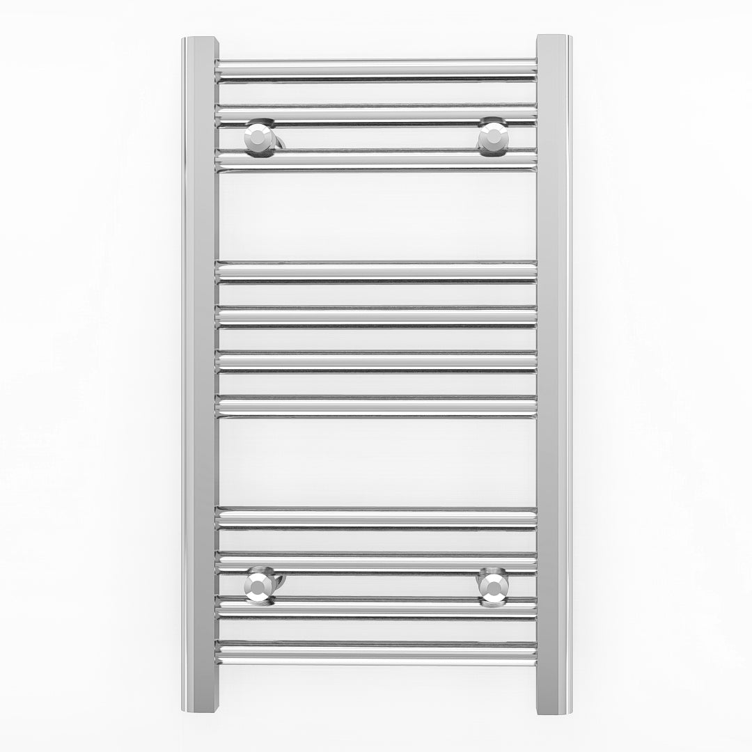 Small 400mm x 600mm Straight Chrome Heated Towel Rail Radiator