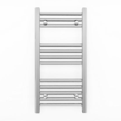 Small 400mm x 700mm Straight Chrome Heated Towel Rail Radiator