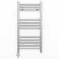 300mm Wide - Electric Heated Towel Rail Radiator - Flat Chrome - Straight