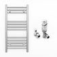 400mm Wide - Heated Towel Rail Radiator Chrome - Straight