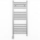 350mm Wide - Electric Heated Towel Rail Radiator - Flat Chrome - Straight