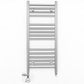 Small Dual Fuel 400mm x 800mm Straight Chrome  Heated Towel Rail Radiator- (incl. Valves + Electric Heating Kit)