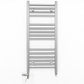 Small Dual Fuel 400mm x 800mm Straight Chrome  Heated Towel Rail Radiator- (incl. Valves + Electric Heating Kit)