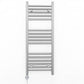 Small 400mm x 900mm Straight Chrome Electric Pre-Filled Heated Towel Rail Radiator