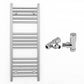 Small 450mm x 900mm Straight Chrome Heated Towel Rail Radiator