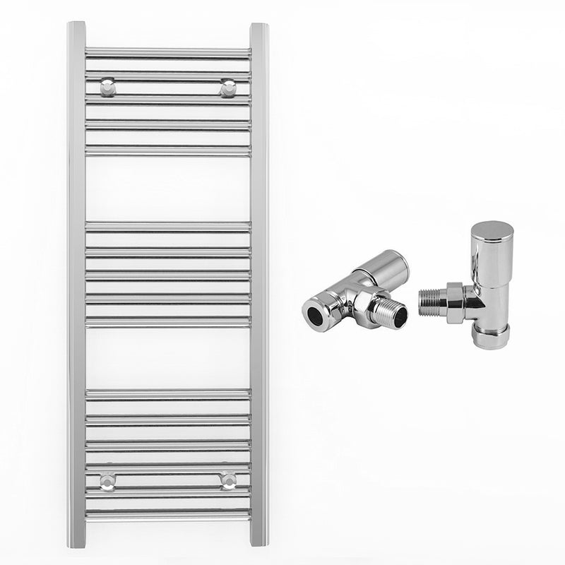 Small 300mm x 900mm Straight Chrome Heated Towel Rail Radiator