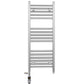 Small Dual Fuel 350mm x 900mm Straight Chrome  Heated Towel Rail Radiator- (incl. Valves + Electric Heating Kit)