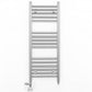 Small Dual Fuel 400mm x 900mm Straight Chrome  Heated Towel Rail Radiator- (incl. Valves + Electric Heating Kit)