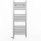 Small Dual Fuel 350mm x 900mm Straight Chrome  Heated Towel Rail Radiator- (incl. Valves + Electric Heating Kit)