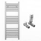 400mm Wide - Heated Towel Rail Radiator Chrome - Straight