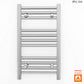 Small 350mm x 600mm Straight Chrome Heated Towel Rail Radiator