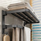 Aluminium Grey Anthracite Wall Mounted Towel Rail Holder - Rack Shelf for Bathroom 