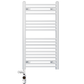 400 x 1000mm White Heated Towel Rail Radiator | Dual Fuel 19mm Tube 