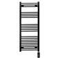 500 x 1200mm Black Heated Towel Rail Radiator | Electric 19mm Tube 