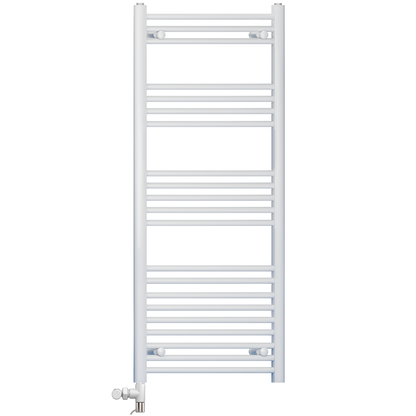  500 x 1200mm White Heated Towel Rail Radiator | Dual Fuel 19mm Tube 