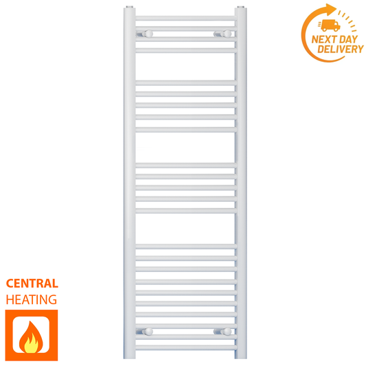 500 x 1400mm White Heated Towel Rail Radiator | Central Heating 19mm Tube