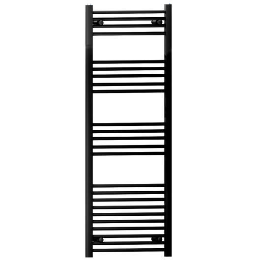 500 x 1400mm Black Heated Towel Rail Radiator | Central Heating 19mm Tube