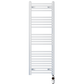 500 x 1400mm White Heated Towel Rail Radiator | Electric 19mm Tube 