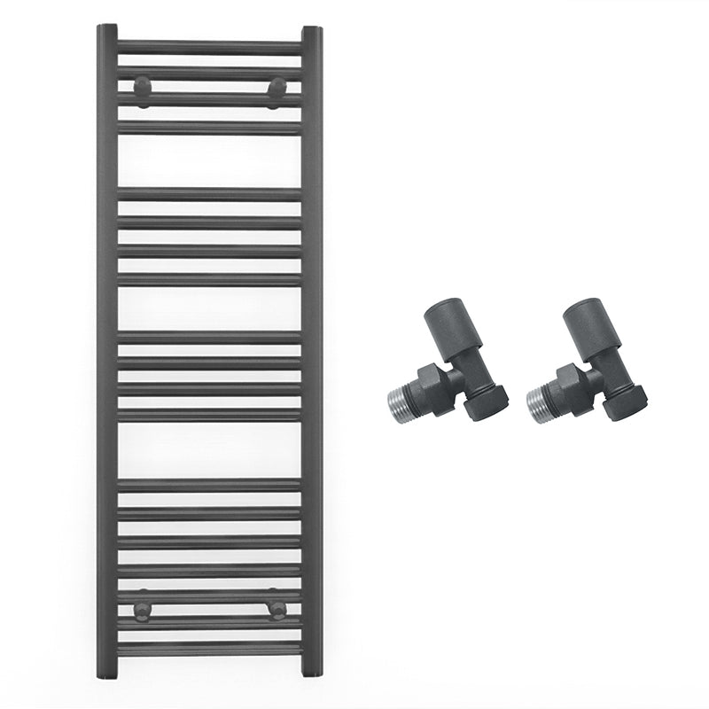 400mm Wide - Heated Towel Rail Radiator - Anthracite Grey - Straight