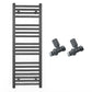 450mm Wide - Heated Towel Rail Radiator - Anthracite Grey - Straight