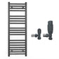 300mm Wide - Heated Towel Rail Radiator - Anthracite Grey - Straight