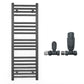 450mm Wide - Heated Towel Rail Radiator - Anthracite Grey - Straight