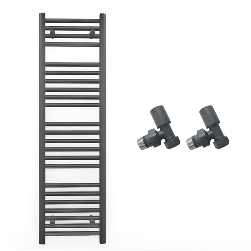 400mm Wide - Heated Towel Rail Radiator - Anthracite Grey - Straight