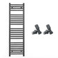 400mm x 1200mm Anthracite Grey Heated Towel Rail Radiator