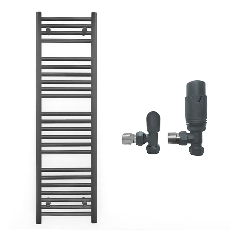 400mm x 1200mm Anthracite Grey Heated Towel Rail Radiator