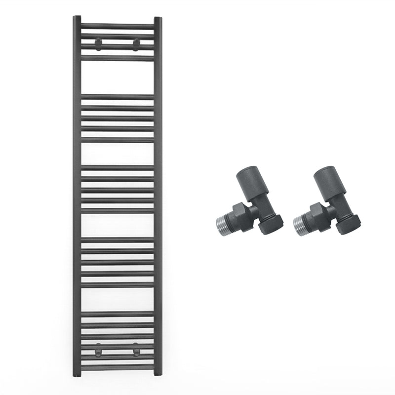 450mm Wide - Heated Towel Rail Radiator - Anthracite Grey - Straight