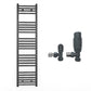 300mm Wide - Heated Towel Rail Radiator - Anthracite Grey - Straight