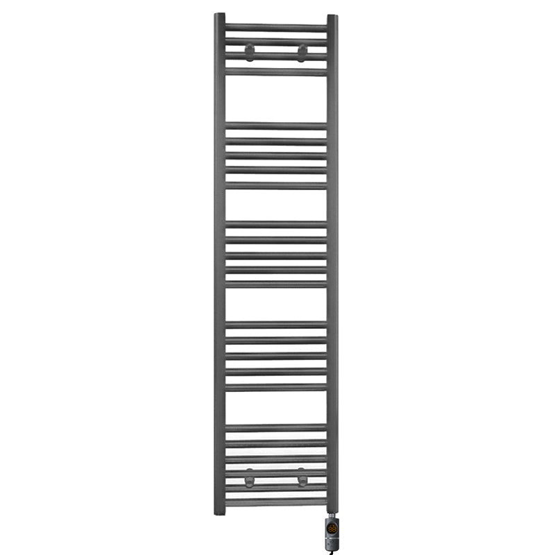 300mm Wide - Electric Heated Towel Rail Radiator - Anthracite Grey - Straight