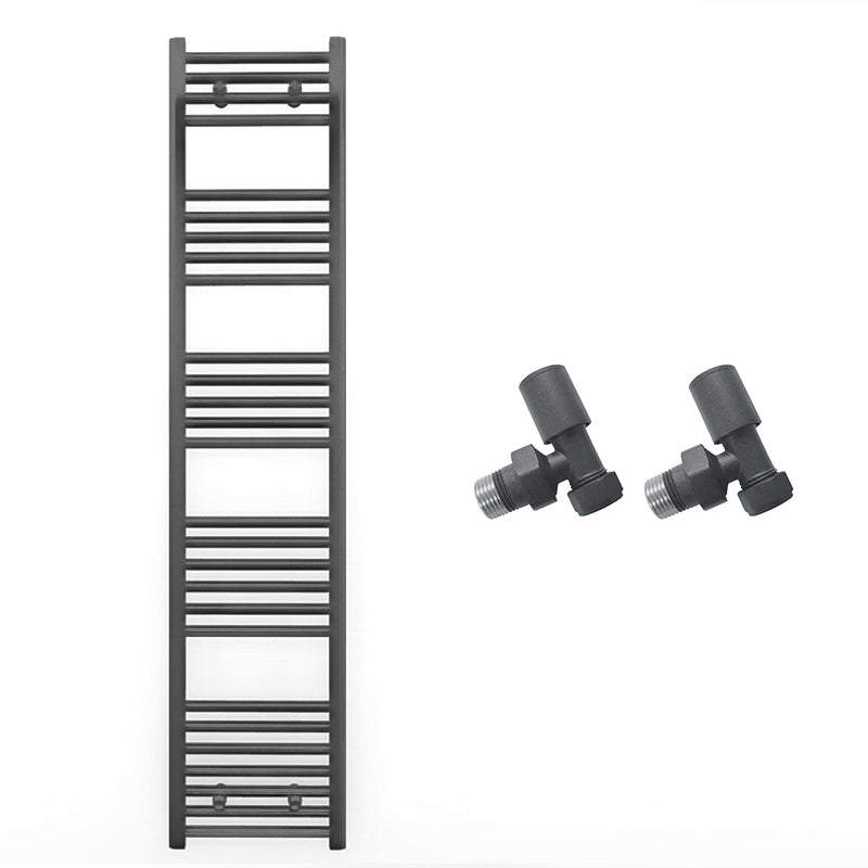 400mm Wide - Heated Towel Rail Radiator - Anthracite Grey - Straight