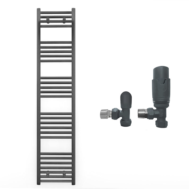 400mm x 1600mm Anthracite Grey Heated Towel Rail Radiator