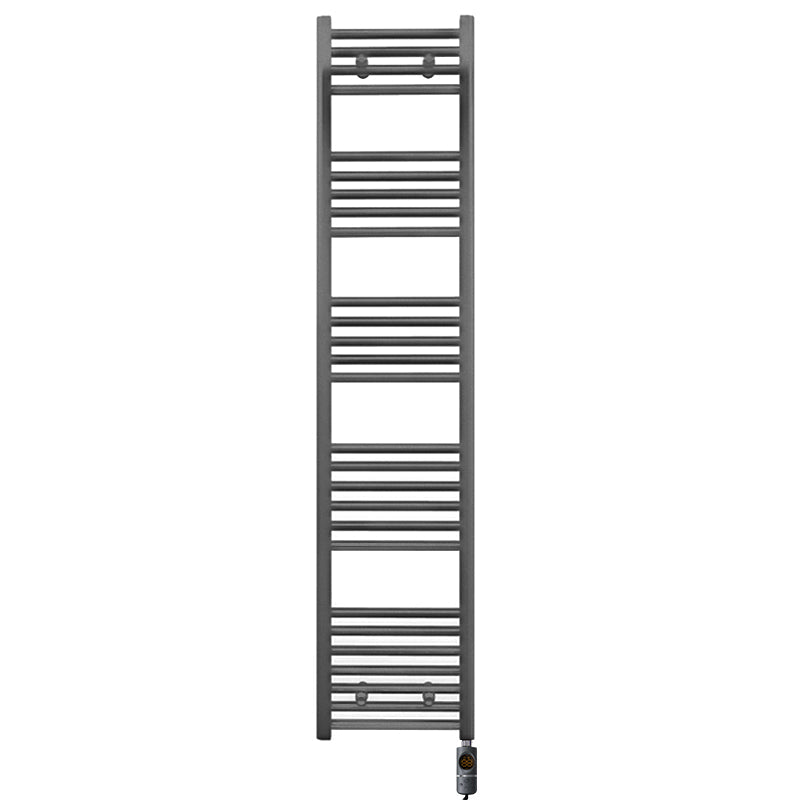 400mm Wide - Electric Heated Towel Rail Radiator - Anthracite Grey - Straight