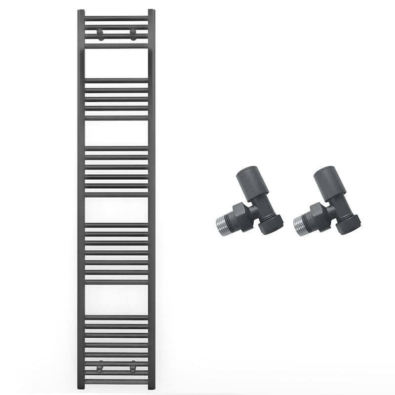 450mm Wide - Heated Towel Rail Radiator - Anthracite Grey - Straight