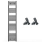 450mm x 1700mm Anthracite Grey Heated Towel Rail Radiator