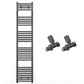 300mm Wide - Heated Towel Rail Radiator - Anthracite Grey - Straight