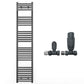 300mm Wide - Heated Towel Rail Radiator - Anthracite Grey - Straight