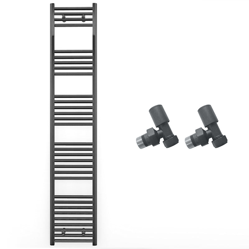 400mm Wide - Heated Towel Rail Radiator - Anthracite Grey - Straight