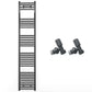 300mm x 1800mm Anthracite Grey Heated Towel Rail Radiator