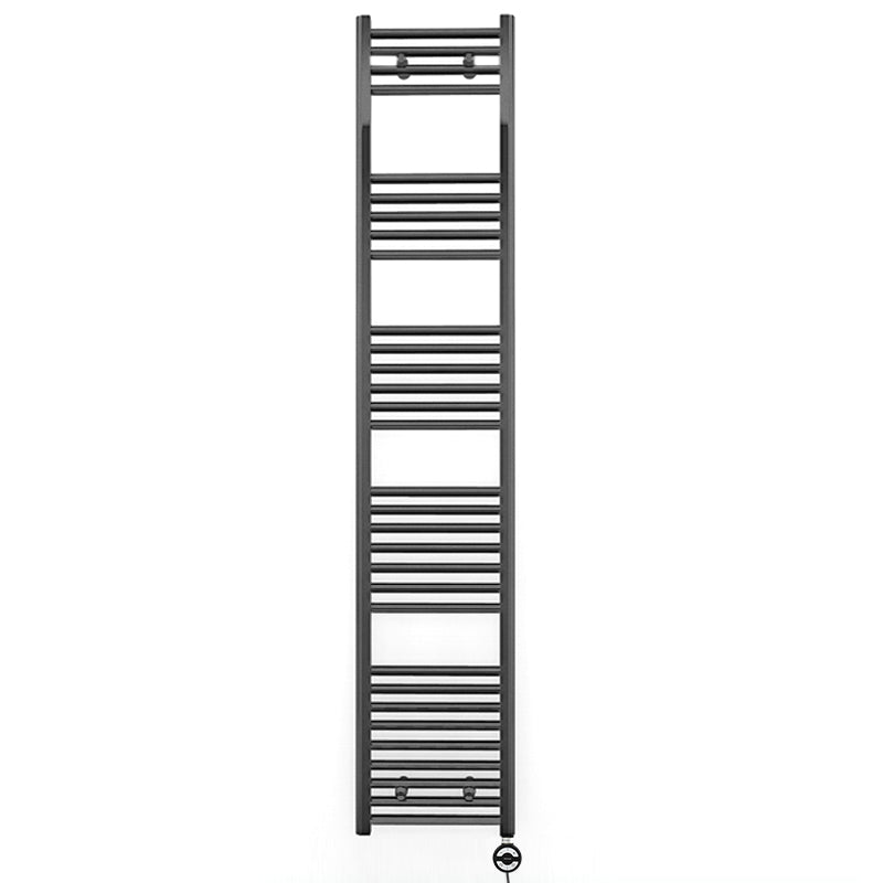 300mm Wide - Electric Heated Towel Rail Radiator - Anthracite Grey - Straight